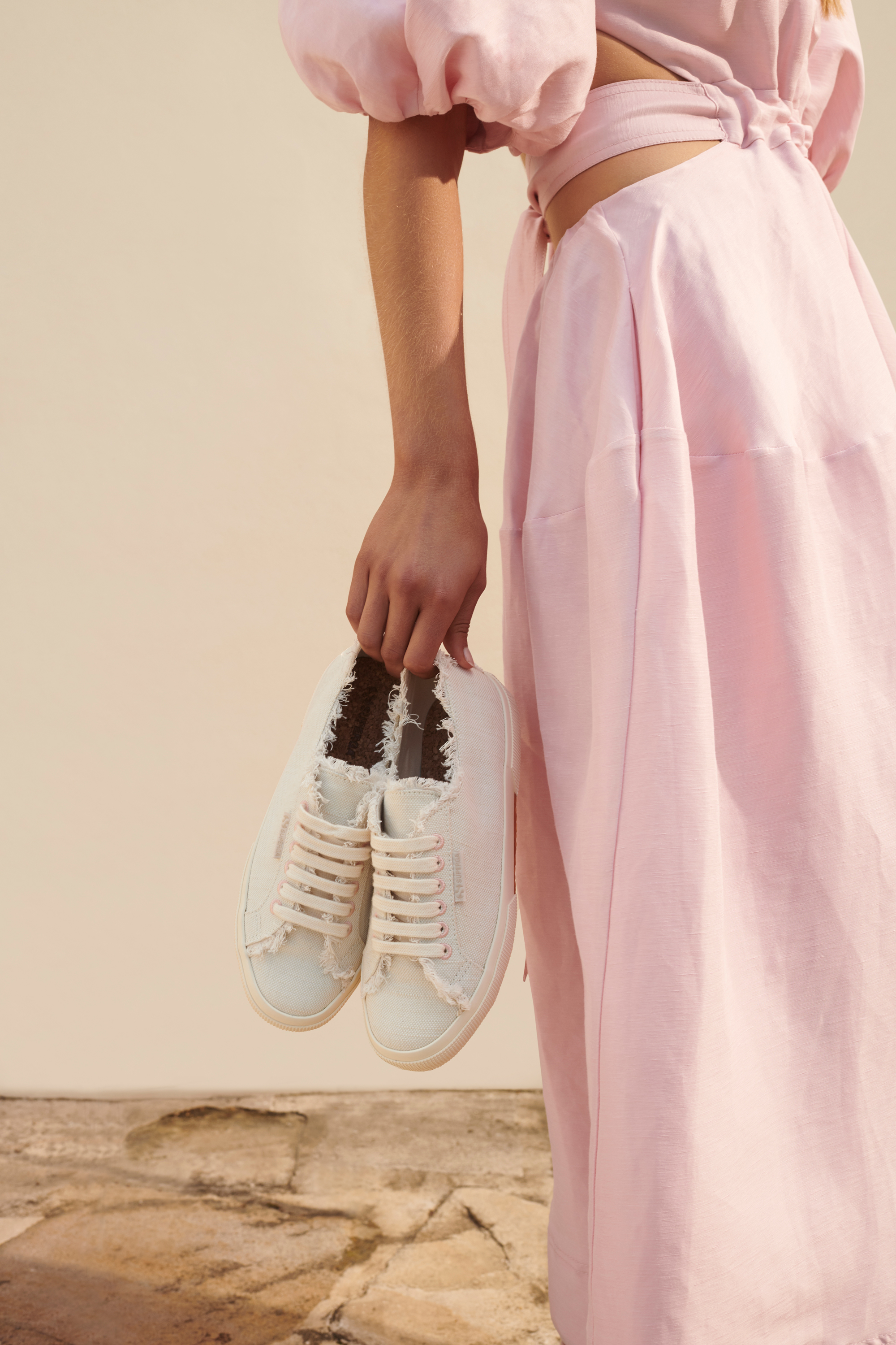 The Superga x Aje High Platform Sneaker with the Mimosa Cut Out Midi Dress